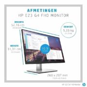 HP E-Series E23 G4 58,4 cm (23inch) 1920 x 1080 Pixels Full HD LCD Zwart, Zilver
