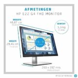 HP E-Series E22 G4 54,6 cm (21.5inch) 1920 x 1080 Pixels Full HD LCD Zwart, Zilver