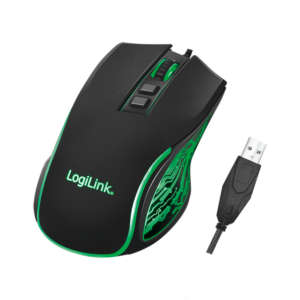 Logilink Gaming Optical USB Zwart-Groen Retail 3600dpi
